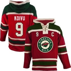 Premier Old Time Hockey Adult Mikko Koivu Sawyer Hooded Sweatshirt Jersey - NHL 9 Minnesota Wild