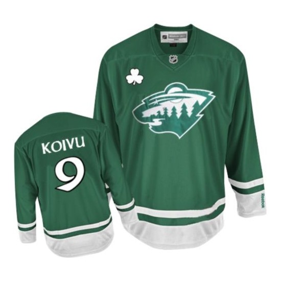 Authentic Reebok Youth Mikko Koivu St Patty's Day Jersey - NHL 9 Minnesota Wild