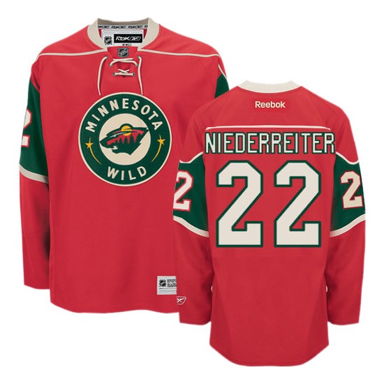 Authentic Reebok Adult Nino Niederreiter Home Jersey - NHL 22 Minnesota Wild