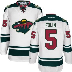 Authentic Reebok Adult Christian Folin Away Jersey - NHL 5 Minnesota Wild