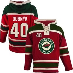 Authentic Old Time Hockey Adult Devan Dubnyk Sawyer Hooded Sweatshirt Jersey - NHL 40 Minnesota Wild