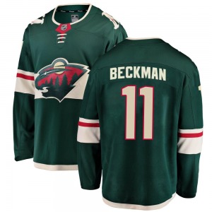 Breakaway Fanatics Branded Youth Adam Beckman Green Home Jersey - NHL Minnesota Wild
