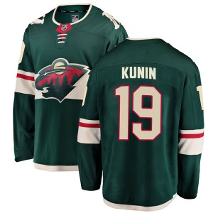 Breakaway Fanatics Branded Youth Luke Kunin Green Home Jersey - NHL Minnesota Wild