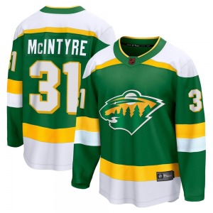 Breakaway Fanatics Branded Youth Zane McIntyre Green Special Edition 2.0 Jersey - NHL Minnesota Wild