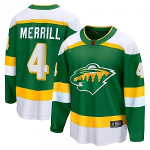 Breakaway Fanatics Branded Youth Jon Merrill Green Special Edition 2.0 Jersey - NHL Minnesota Wild