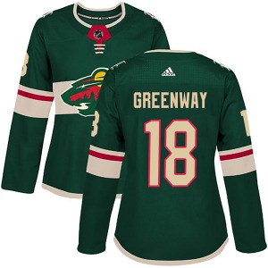 Authentic Adidas Women's Jordan Greenway Green Home Jersey - NHL Minnesota Wild