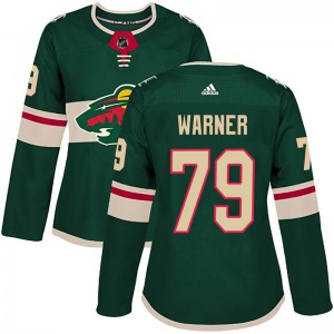 Authentic Adidas Women's Hunter Warner Green Home Jersey - NHL Minnesota Wild