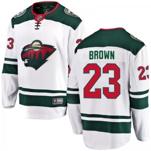 Breakaway Fanatics Branded Youth J.T. Brown White Away Jersey - NHL Minnesota Wild