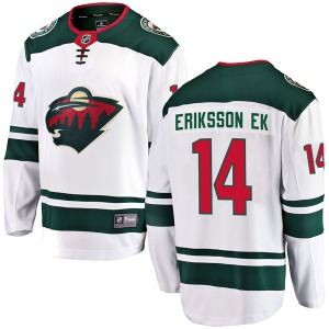 Breakaway Fanatics Branded Youth Joel Eriksson Ek White Away Jersey - NHL Minnesota Wild
