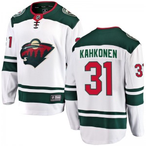 Breakaway Fanatics Branded Youth Kaapo Kahkonen White Away Jersey - NHL Minnesota Wild