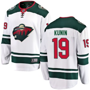 Breakaway Fanatics Branded Youth Luke Kunin White Away Jersey - NHL Minnesota Wild