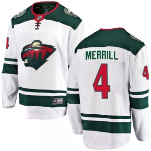 Breakaway Fanatics Branded Youth Jon Merrill White Away Jersey - NHL Minnesota Wild