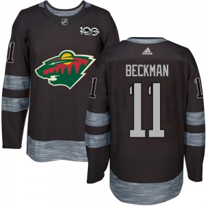Authentic Adult Adam Beckman Black 1917-2017 100th Anniversary Jersey - NHL Minnesota Wild
