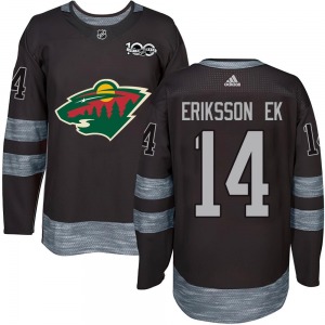 Authentic Adult Joel Eriksson Ek Black 1917-2017 100th Anniversary Jersey - NHL Minnesota Wild