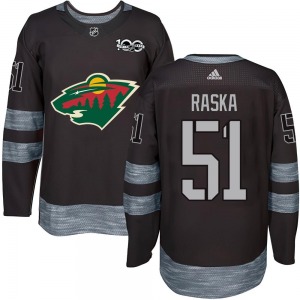 Authentic Adult Adam Raska Black 1917-2017 100th Anniversary Jersey - NHL Minnesota Wild