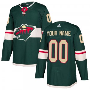 Authentic Adidas Youth Custom Green Custom Home Jersey - NHL Minnesota Wild