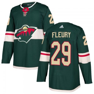 Authentic Adidas Youth Marc-Andre Fleury Green Home Jersey - NHL Minnesota Wild