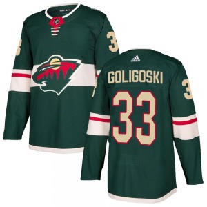 Authentic Adidas Youth Alex Goligoski Green Home Jersey - NHL Minnesota Wild