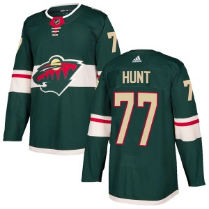 Authentic Adidas Youth Brad Hunt Green Home Jersey - NHL Minnesota Wild