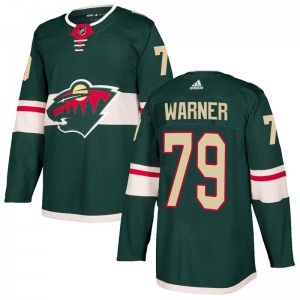 Authentic Adidas Youth Hunter Warner Green Home Jersey - NHL Minnesota Wild