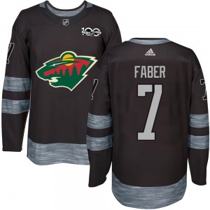 Authentic Youth Brock Faber Black 1917-2017 100th Anniversary Jersey - NHL Minnesota Wild