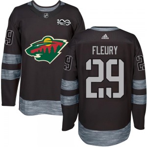 Authentic Youth Marc-Andre Fleury Black 1917-2017 100th Anniversary Jersey - NHL Minnesota Wild