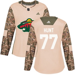 Authentic Adidas Women's Brad Hunt Camo Veterans Day Practice Jersey - NHL Minnesota Wild