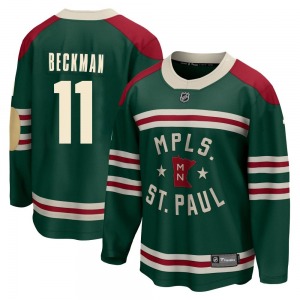Breakaway Fanatics Branded Youth Adam Beckman Green 2022 Winter Classic Jersey - NHL Minnesota Wild