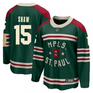 Breakaway Fanatics Branded Youth Mason Shaw Green 2022 Winter Classic Jersey - NHL Minnesota Wild