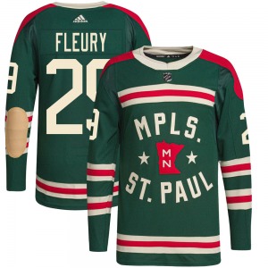 Authentic Adidas Youth Marc-Andre Fleury Green 2022 Winter Classic Player Jersey - NHL Minnesota Wild