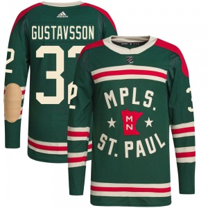 Authentic Adidas Youth Filip Gustavsson Green 2022 Winter Classic Player Jersey - NHL Minnesota Wild