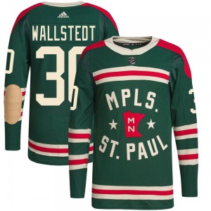 Authentic Adidas Youth Jesper Wallstedt Green 2022 Winter Classic Player Jersey - NHL Minnesota Wild