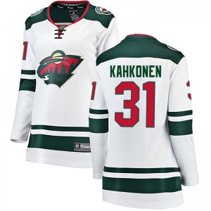 Breakaway Fanatics Branded Women's Kaapo Kahkonen White Away Jersey - NHL Minnesota Wild