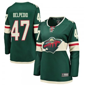Breakaway Fanatics Branded Women's Louie Belpedio Green Home Jersey - NHL Minnesota Wild