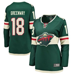 Breakaway Fanatics Branded Women's Jordan Greenway Green Home Jersey - NHL Minnesota Wild
