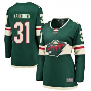 Breakaway Fanatics Branded Women's Kaapo Kahkonen Green Home Jersey - NHL Minnesota Wild