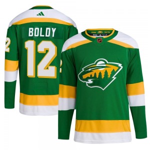 Authentic Adidas Youth Matt Boldy Green Reverse Retro 2.0 Jersey - NHL Minnesota Wild
