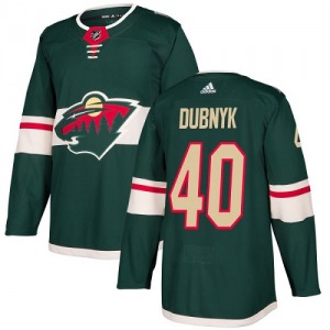 Authentic Adidas Youth Devan Dubnyk Green Home Jersey - NHL Minnesota Wild