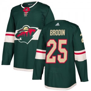 Authentic Adidas Youth Jonas Brodin Green Home Jersey - NHL Minnesota Wild