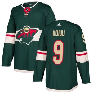 Authentic Adidas Youth Mikko Koivu Green Home Jersey - NHL Minnesota Wild