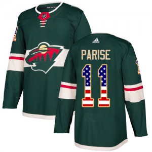 Authentic Adidas Youth Zach Parise Green USA Flag Fashion Jersey - NHL Minnesota Wild