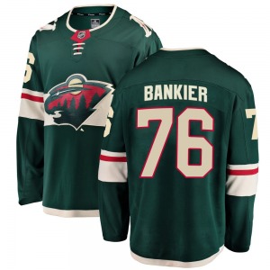 Breakaway Fanatics Branded Youth Caedan Bankier Green Home Jersey - NHL Minnesota Wild