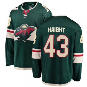 Breakaway Fanatics Branded Youth Hunter Haight Green Home Jersey - NHL Minnesota Wild