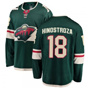 Breakaway Fanatics Branded Youth Vinnie Hinostroza Green Home Jersey - NHL Minnesota Wild