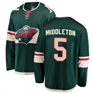 Breakaway Fanatics Branded Youth Jake Middleton Green Home Jersey - NHL Minnesota Wild