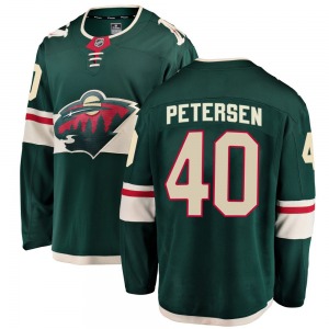 Breakaway Fanatics Branded Youth Cal Petersen Green Home Jersey - NHL Minnesota Wild