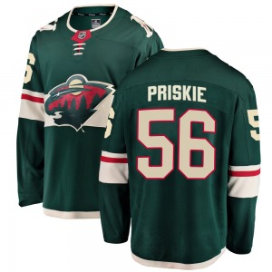 Breakaway Fanatics Branded Youth Chase Priskie Green Home Jersey - NHL Minnesota Wild