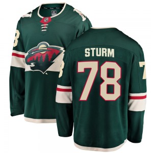 Breakaway Fanatics Branded Youth Nico Sturm Green Home Jersey - NHL Minnesota Wild
