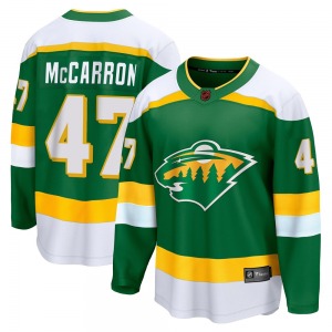 Breakaway Fanatics Branded Youth Michael McCarron Green Special Edition 2.0 Jersey - NHL Minnesota Wild