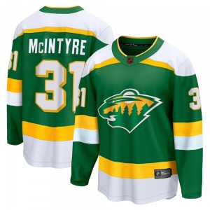 Breakaway Fanatics Branded Youth Zane McIntyre Green Special Edition 2.0 Jersey - NHL Minnesota Wild